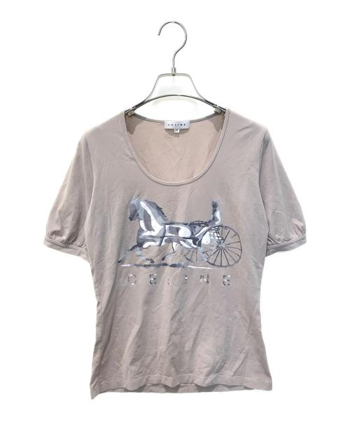 CELINE（セリーヌ）CELINE (セリーヌ) サルキーロゴTシャツ ベージュ サイズ:Mの古着・服飾アイテム