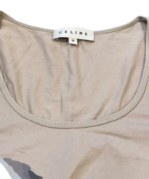 CELINE（セリーヌ）CELINE (セリーヌ) サルキーロゴTシャツ ベージュ サイズ:Mの古着・服飾アイテム