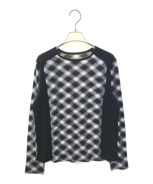 HIROKO KOSHINO（ヒロコ コシノ）HIROKO KOSHINO (ヒロコ コシノ) ダイヤチェックプルオーバー　RHKAU-87360 ブラック サイズ:38の古着・服飾アイテム