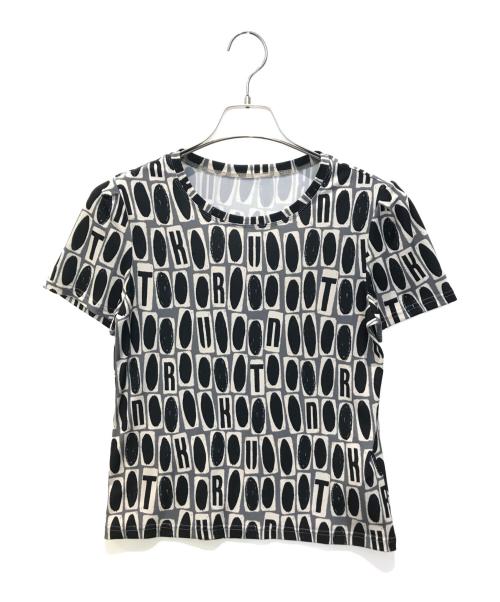 TRUNK HIROKO KOSHINO（トランク ヒロコ コシノ）TRUNK HIROKO KOSHINO (トランク ヒロコ コシノ) ジオメトリック柄プリントカットソー ベージュ サイズ:38の古着・服飾アイテム