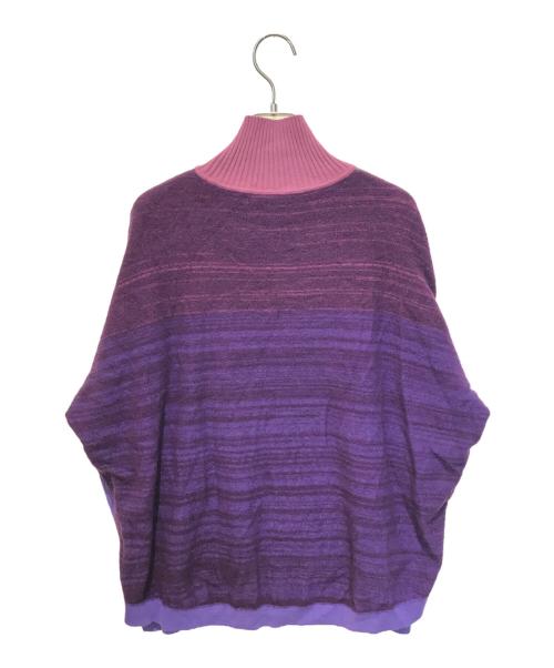 TRUNK HIROKO KOSHINO（トランク ヒロコ コシノ）TRUNK HIROKO KOSHINO (トランク ヒロコ コシノ) パターンニット　RSFES-80390 パープル サイズ:38の古着・服飾アイテム