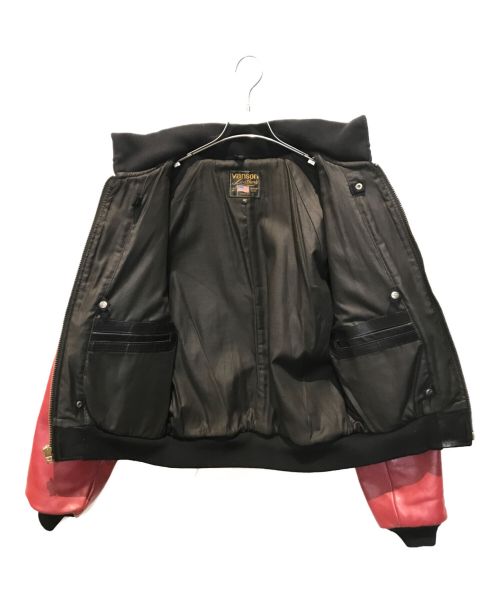 VANSON（バンソン）VANSON　 (バンソン) レーシングレザージャケット レッド×ブラック サイズ:42の古着・服飾アイテム