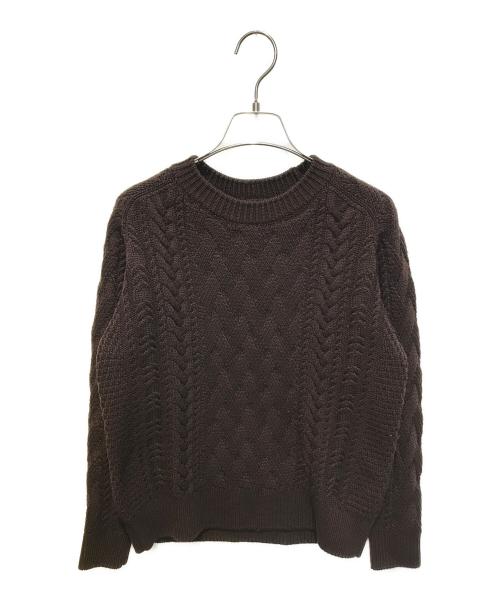 BATONER（バトナ―）BATONER (バトナ―) UNITED ARROWS (ユナイテッドアローズ) ケーブルニット ブラウン サイズ:Freeの古着・服飾アイテム