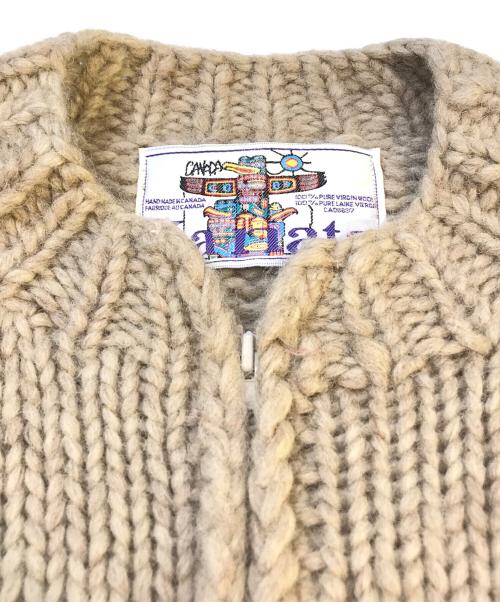 KANATA（カナタ）KANATA (カナタ) ハーフジップカウチンニット ベージュ サイズ:表記無しの古着・服飾アイテム