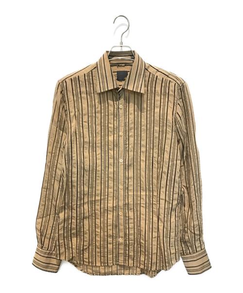 FENDI（フェンディ）FENDI (フェンディ) ストライプシアーシャツ ブラウン サイズ:40の古着・服飾アイテム