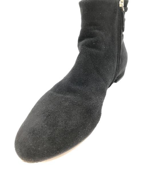 MIU MIU（ミュウミュウ）MIU MIU (ミュウミュウ) ビジュー装飾サイドジップブーツ ブラック サイズ:SIZE 37 1/2の古着・服飾アイテム