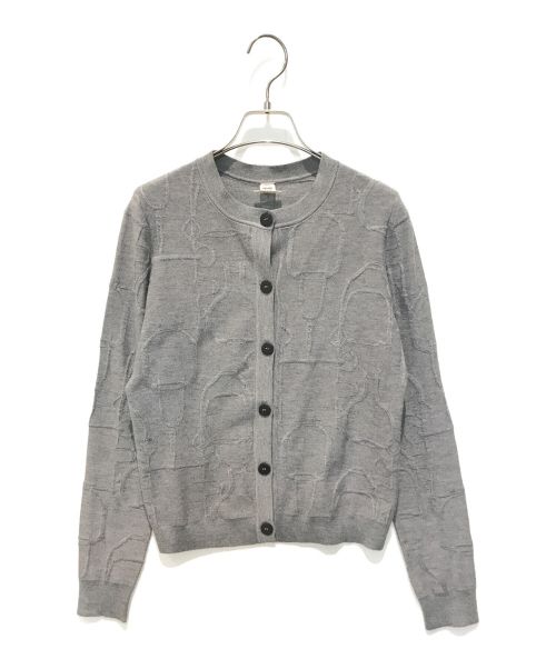 HERMES（エルメス）HERMES (エルメス) カシミヤシルク混丸首カーディガン グレー サイズ:38の古着・服飾アイテム