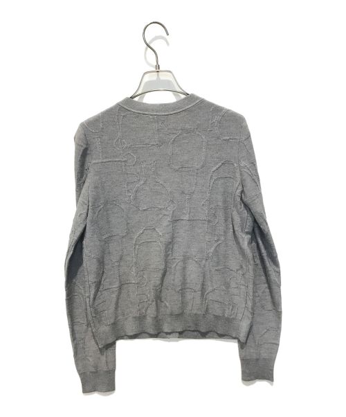 HERMES（エルメス）HERMES (エルメス) カシミヤシルク混丸首カーディガン グレー サイズ:38の古着・服飾アイテム