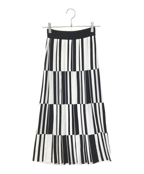 UNITED TOKYO（ユナイテッドトーキョー）UNITED TOKYO (ユナイテッドトーキョー) チェッカーニットスカート　142330005 ホワイト×ブラック サイズ:Sの古着・服飾アイテム