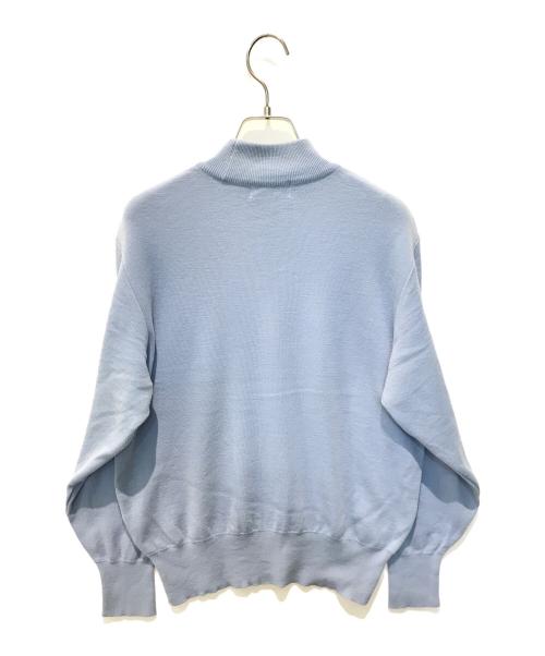 courreges（クレージュ）courreges (クレージュ) ロゴハイネックニット　C-OS-168 スカイブルー サイズ:9Rの古着・服飾アイテム