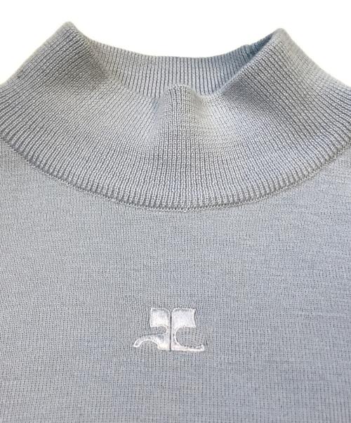 courreges（クレージュ）courreges (クレージュ) ロゴハイネックニット　C-OS-168 スカイブルー サイズ:9Rの古着・服飾アイテム