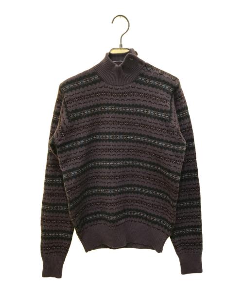 RALPH LAUREN（ラルフローレン）RALPH LAUREN (ラルフローレン) カシミヤブレンドニット パープル サイズ:Mの古着・服飾アイテム