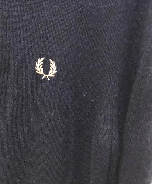 FRED PERRY（フレッドペリー）FRED PERRY (フレッドペリー) ジップアップハイネックニットカーディガン　 ネイビー サイズ:Sの古着・服飾アイテム