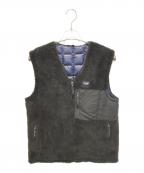 TAIONタイオン）の古着「ボアダウンベスト」｜ブラック
