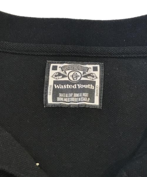 WASTED YOUTH（ウェイステッドユース）Wasted Youth (ウエステッド ユース) BIG POLO SHIRT ブラック サイズ:XXLの古着・服飾アイテム