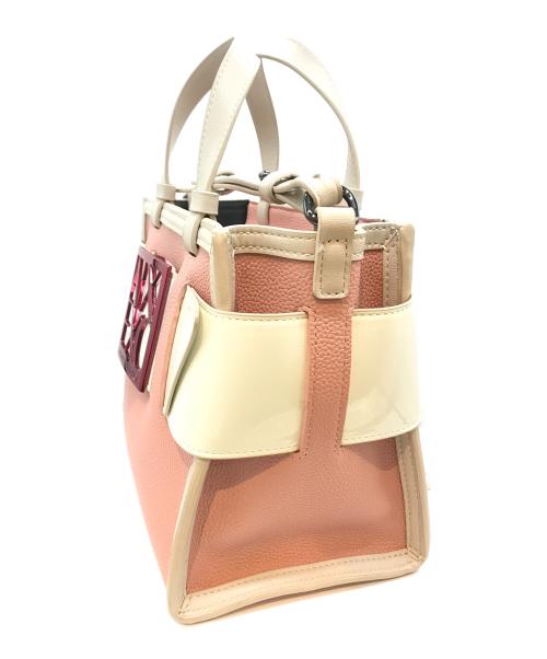 ARMANI EXCHANGE（アルマーニ エクスチェンジ）ARMANI EXCHANGE (アルマーニ エクスチェンジ) ロゴバックル2WAYバッグ ピンクの古着・服飾アイテム