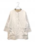 UNITED ARROWSユナイテッドアローズ）の古着「ノーカラーリバーシブルコート」｜ベージュ