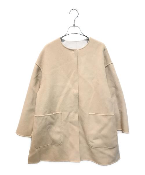 UNITED ARROWS（ユナイテッドアローズ）UNITED ARROWS (ユナイテッドアローズ) ノーカラーリバーシブルコート ベージュ サイズ:36の古着・服飾アイテム