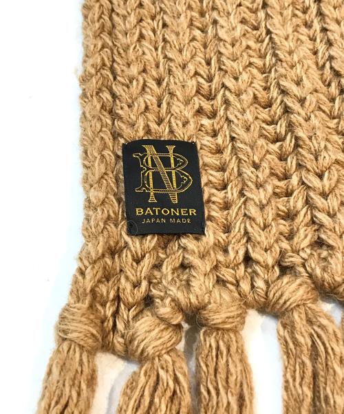 BATONER（バトナ―）BATONER (バトナ―) 大判ニットマフラー ブラウンの古着・服飾アイテム