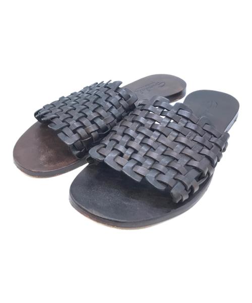 DRAGON（ドラゴン）DRAGON (ドラゴン) 編み込みサンダル ブラウン サイズ:37の古着・服飾アイテム