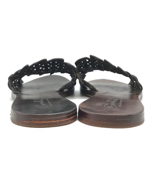 DRAGON（ドラゴン）DRAGON (ドラゴン) 編み込みサンダル ブラウン サイズ:37の古着・服飾アイテム