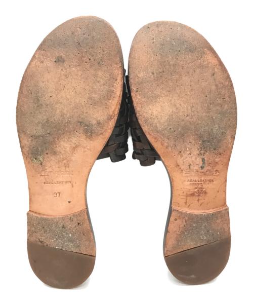 DRAGON（ドラゴン）DRAGON (ドラゴン) 編み込みサンダル ブラウン サイズ:37の古着・服飾アイテム