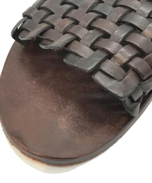 DRAGON（ドラゴン）DRAGON (ドラゴン) 編み込みサンダル ブラウン サイズ:37の古着・服飾アイテム