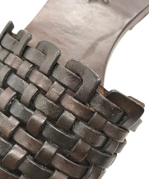 DRAGON（ドラゴン）DRAGON (ドラゴン) 編み込みサンダル ブラウン サイズ:37の古着・服飾アイテム