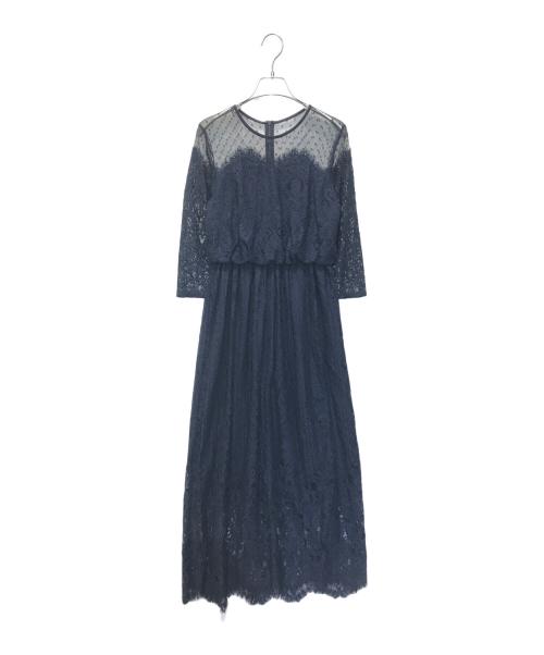 troisiemechaco（トロワズィエムチャコ）troisiemeCHACO (トロワズィエムチャコ) ブラウスワンピース　C7913737 ネイビー サイズ:38の古着・服飾アイテム