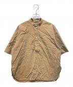 AURALEEオーラリー）の古着「WASHED FINX RIPSTOP CHAMBRAY HALF SLEEVED SHIRTS　A21SS06FL」｜ベージュ