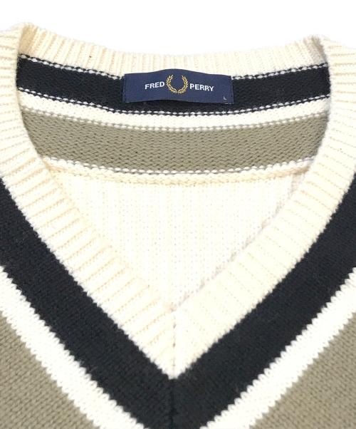FRED PERRY（フレッドペリー）FRED PERRY (フレッドペリー) チルデンニット アイボリー サイズ:Lの古着・服飾アイテム