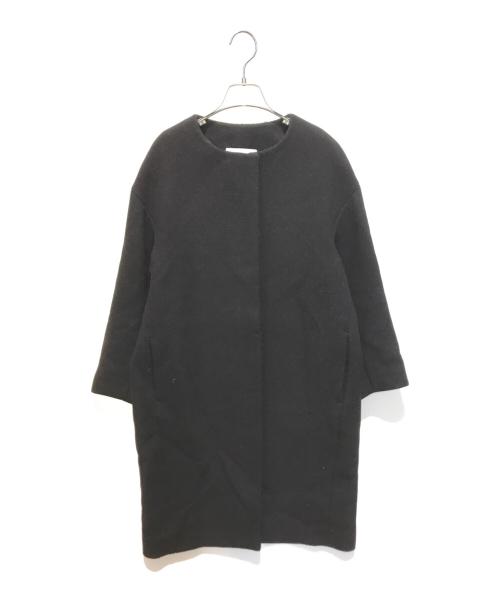 ELENDEEK（エレンディーク）ELENDEEK (エレンディーク) クルーネックコクーンロングコート ブラック サイズ:Sの古着・服飾アイテム