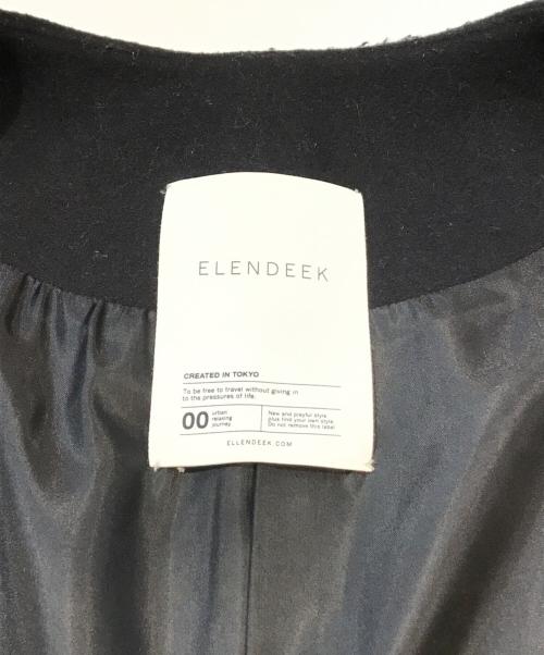 ELENDEEK（エレンディーク）ELENDEEK (エレンディーク) クルーネックコクーンロングコート ブラック サイズ:Sの古着・服飾アイテム
