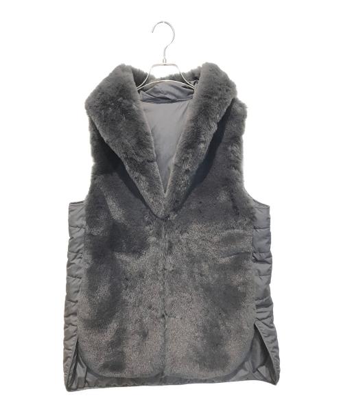 orveau（オルヴォー）ORVEAU (オルヴォー) 切替ファーベスト グレー サイズ:表記なしの古着・服飾アイテム