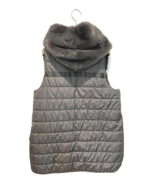 orveau（オルヴォー）ORVEAU (オルヴォー) 切替ファーベスト グレー サイズ:表記なしの古着・服飾アイテム