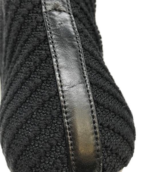 LANVIN（ランバン）LANVIN (ライバン) 素材コンビリブショートブーツ ブラック サイズ:24の古着・服飾アイテム
