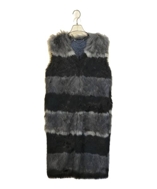 DIESEL（ディーゼル）DIESEL (ディーゼル) ロングファーベスト ブラック サイズ:XSの古着・服飾アイテム