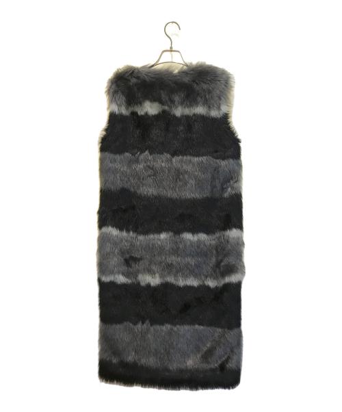 DIESEL（ディーゼル）DIESEL (ディーゼル) ロングファーベスト ブラック サイズ:XSの古着・服飾アイテム