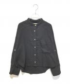 blanc basqueブランバスク）の古着「ライトフラノパール釦シャツ」｜ネイビー