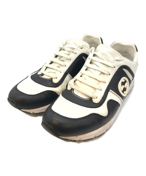 GUCCI（グッチ）GUCCI (グッチ) ローカットスニーカー　426184 ホワイト×ブラック サイズ:8 1/2の古着・服飾アイテム