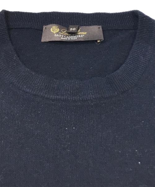 LORO PIANA（ロロピアーナ）LORO PIANA (ロロピアーナ) Girocollo Baby Cash Superlight Dyed　FAF6086 ネイビー サイズ:50の古着・服飾アイテム