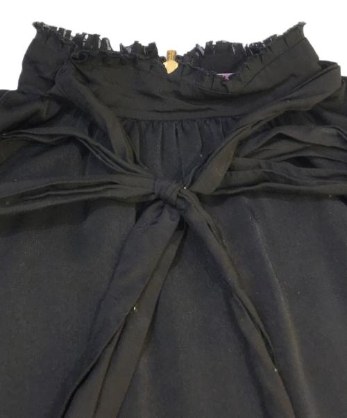 SueUNDERCOVER（スーアンダーカバー）SueUNDERCOVER (スーアンダーカバー) シルクブレンドボウタイロングワンピース ブラック サイズ:1の古着・服飾アイテム