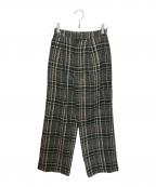 CLANEクラネ）の古着「チェックワイドパンツ　15110-7021」｜グリーン