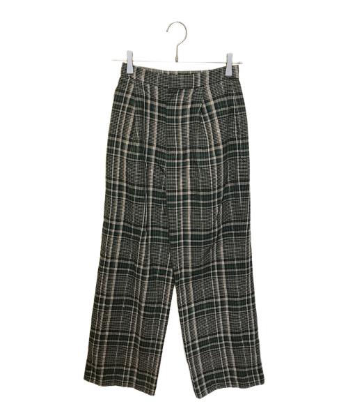 CLANE（クラネ）CLANE (クラネ) チェックワイドパンツ　15110-7021 グリーン サイズ:1の古着・服飾アイテム