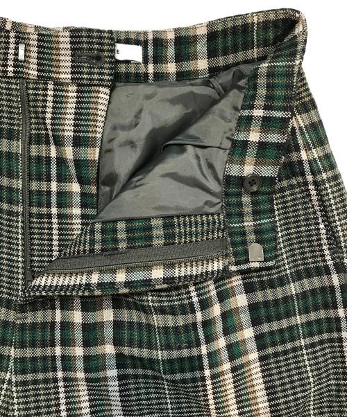 CLANE（クラネ）CLANE (クラネ) チェックワイドパンツ　15110-7021 グリーン サイズ:1の古着・服飾アイテム