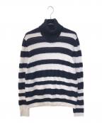 DIESELディーゼル）の古着「アルパカブレンドボーダーニット」｜ホワイト×ネイビー