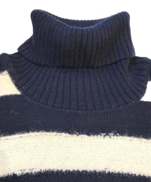 DIESEL（ディーゼル）DIESEL (ディーゼル) アルパカブレンドボーダーニット ホワイト×ネイビー サイズ:Lの古着・服飾アイテム