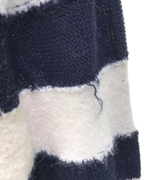 DIESEL（ディーゼル）DIESEL (ディーゼル) アルパカブレンドボーダーニット ホワイト×ネイビー サイズ:Lの古着・服飾アイテム