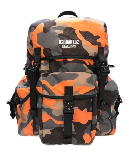 DSQUARED2（ディースクエアード）DSQUARED2 (ディースクエアード) テクニカルリップストップバックパック オレンジ×ブラックの古着・服飾アイテム