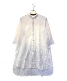 NO ID.（ノーアイディー）の古着「バンドカラーチェンジングロングシアーSH　454006-787S」｜ホワイト